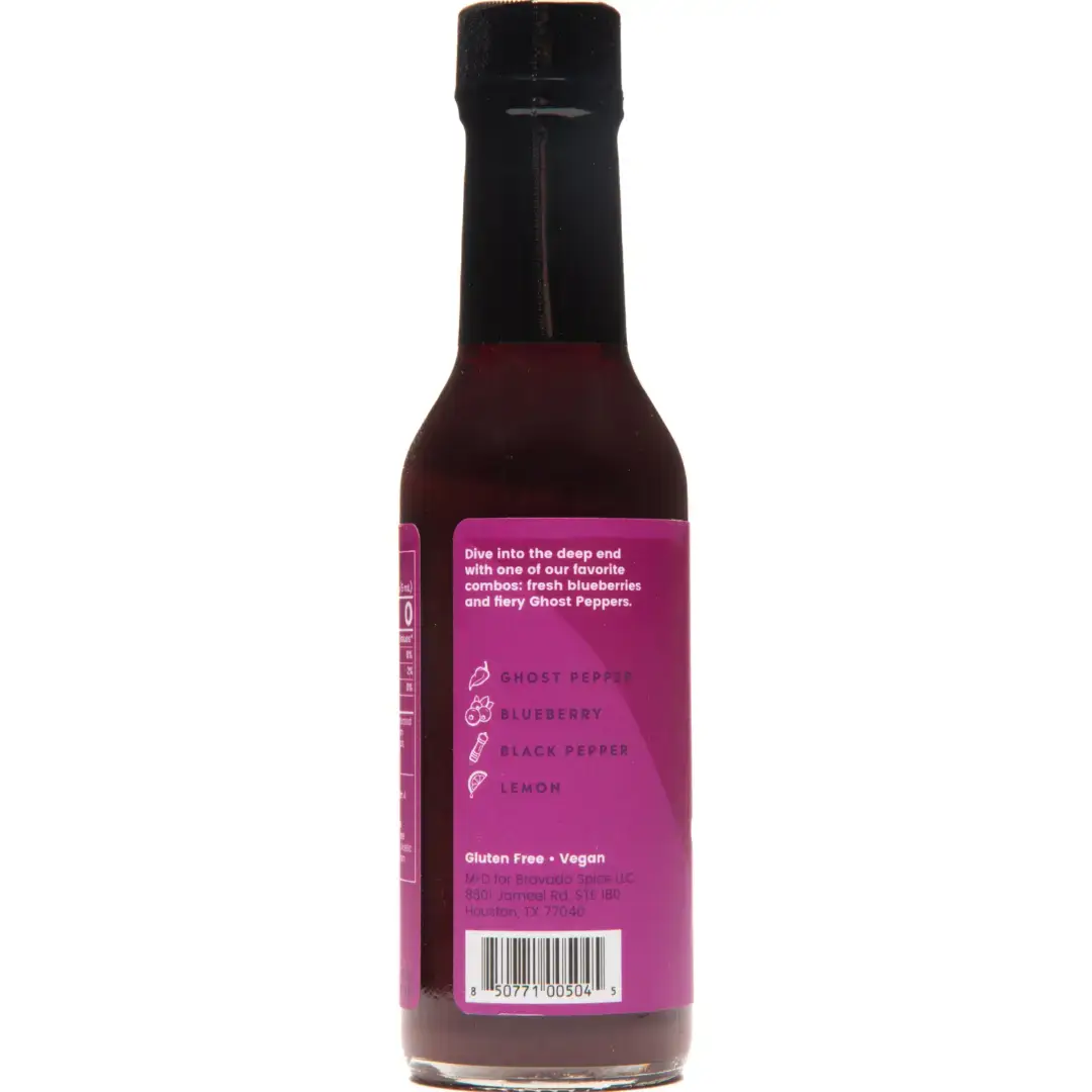 Bravado Spice Co. - Vendita all'ingrosso Salse piccanti - Confezione da 6 salse piccanti al peperoncino fantasma e mirtillo HOT ONES S35