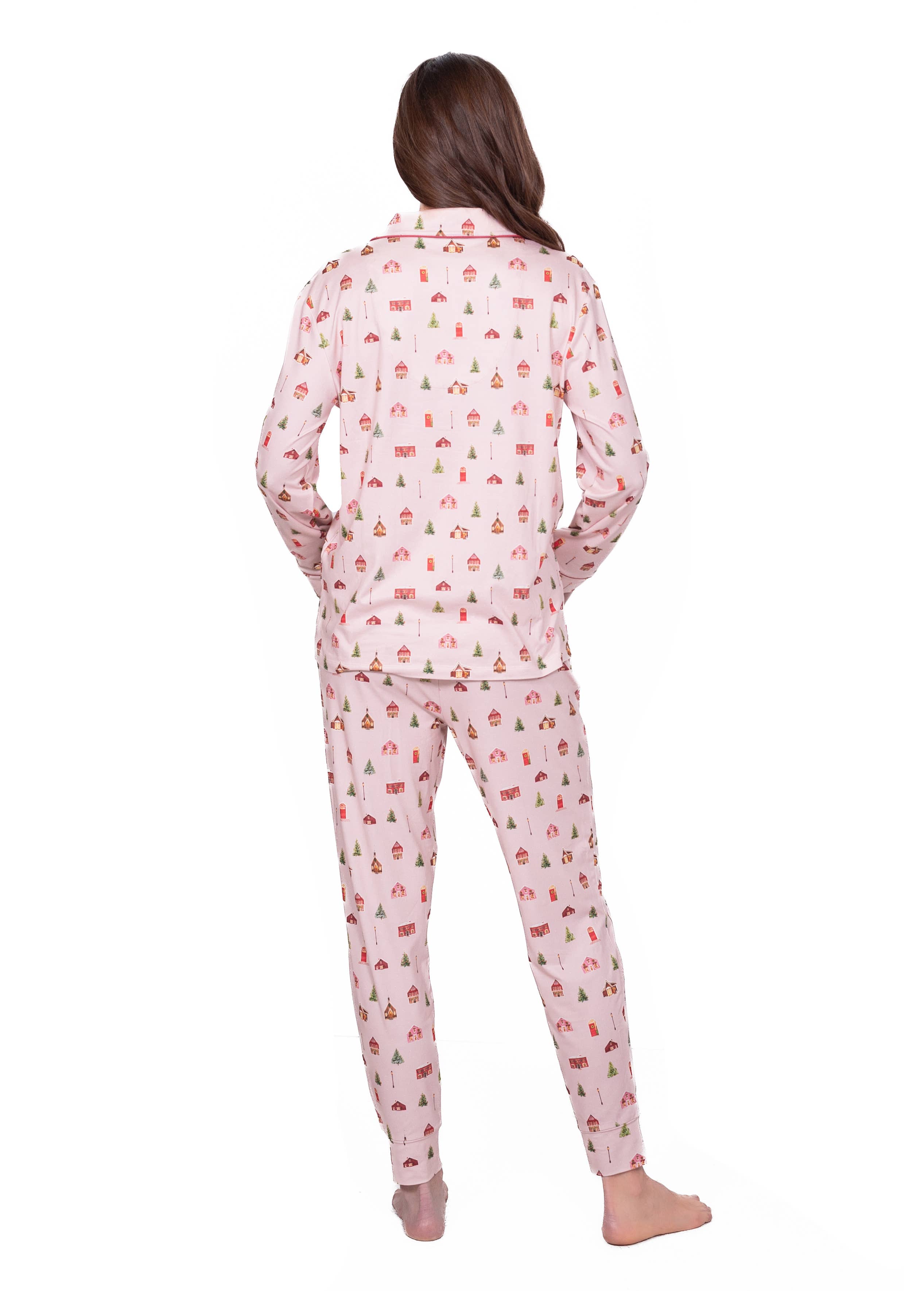 LATTELOVE - Wholesale Sleepwear Set - Women's - LS NOTCH COLLAR TOP & JOGGER PAJAMA GIFT SET18