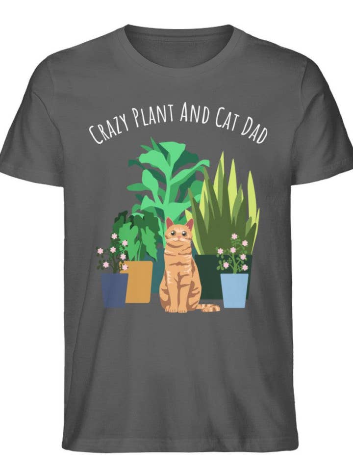 Crazy Plant and Cat Dad - Men's Premium Organic Shirt for wholesale by GARTENFAN