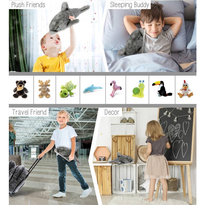 Cota Global - Wholesale Knuffels - Kinderen en baby - Superzachte Pluche - Grijze Dolfijn 12,5 Inch