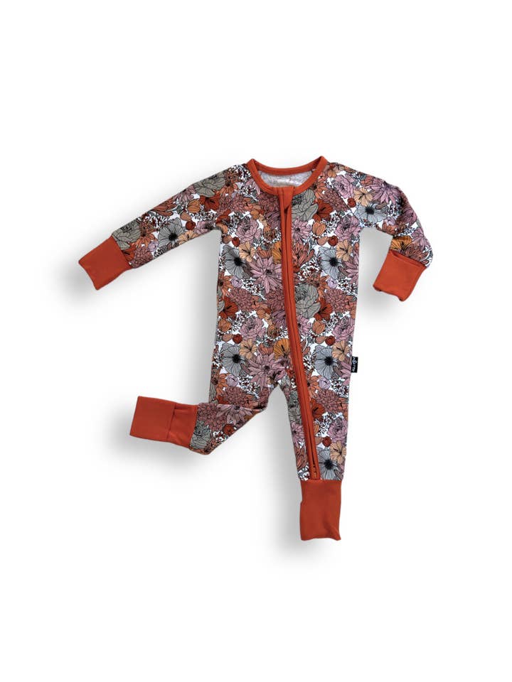 millie + roo LLC - Wholesale Jumpsuit - Baby - ZIP ROMPER - Neutral Floral7