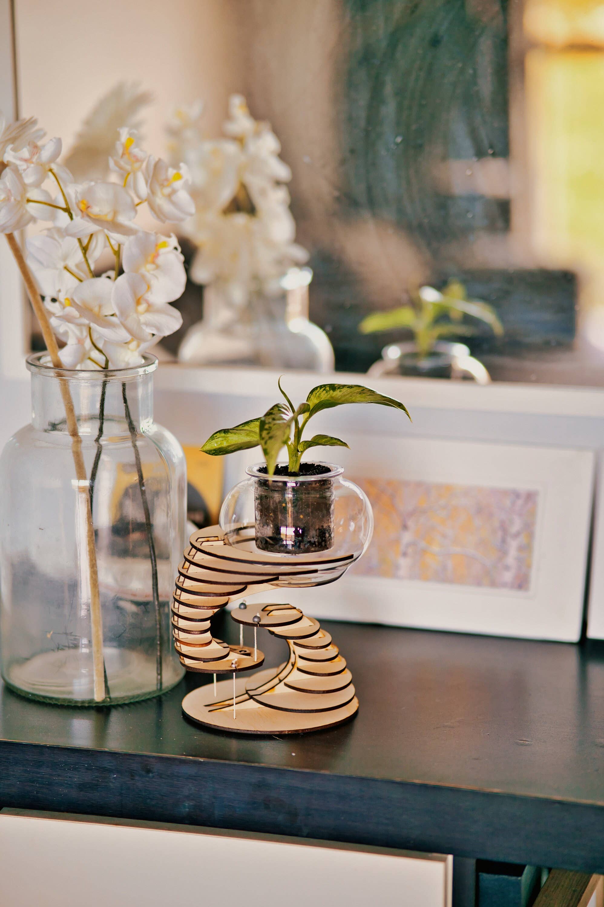 Polygon Jungle – Großhandel Bastelset – Plant-A-Float - Schwimmender Pflanzenständer aus Holz Bastelset3