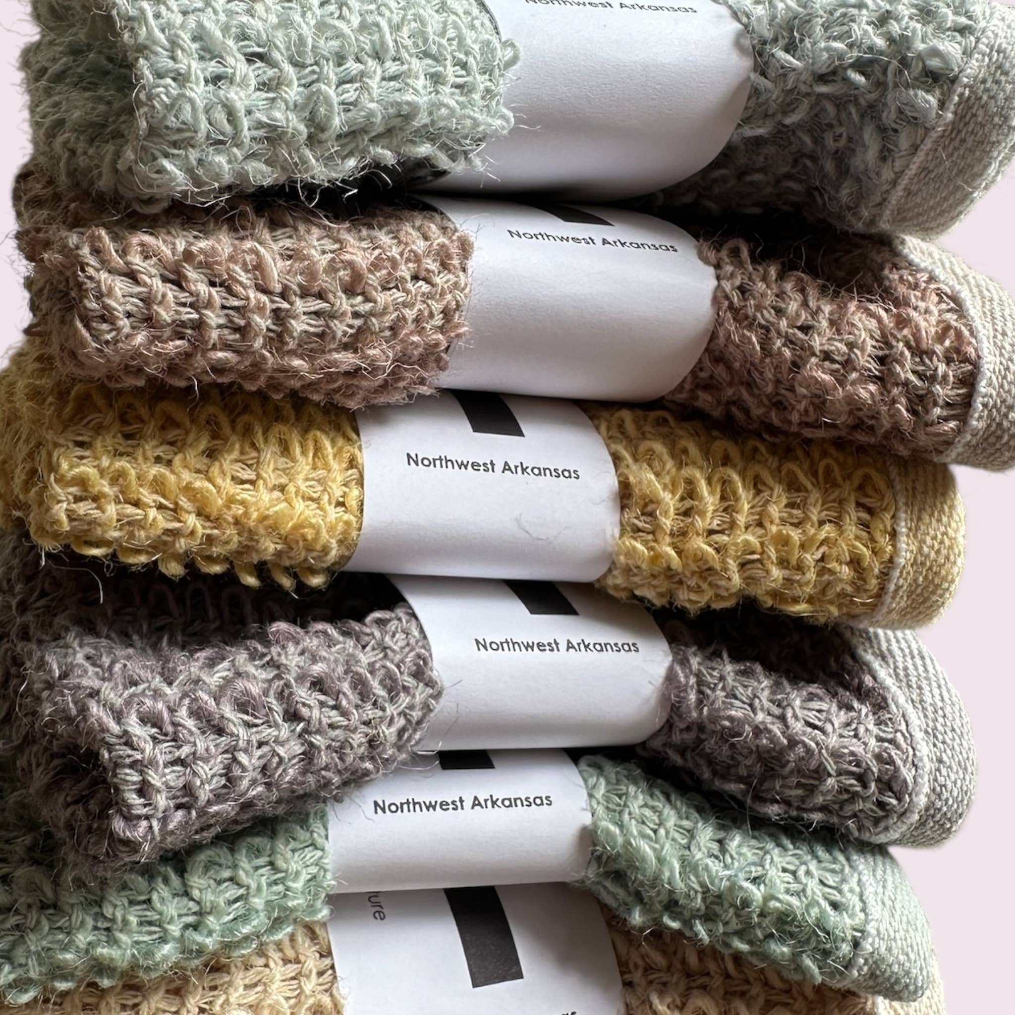 Earthcraft Home Co - Wholesale Wash Cloth - Earthtone Set of 6 Hand-Dyed Hemp Exfoliating Washcloths 3