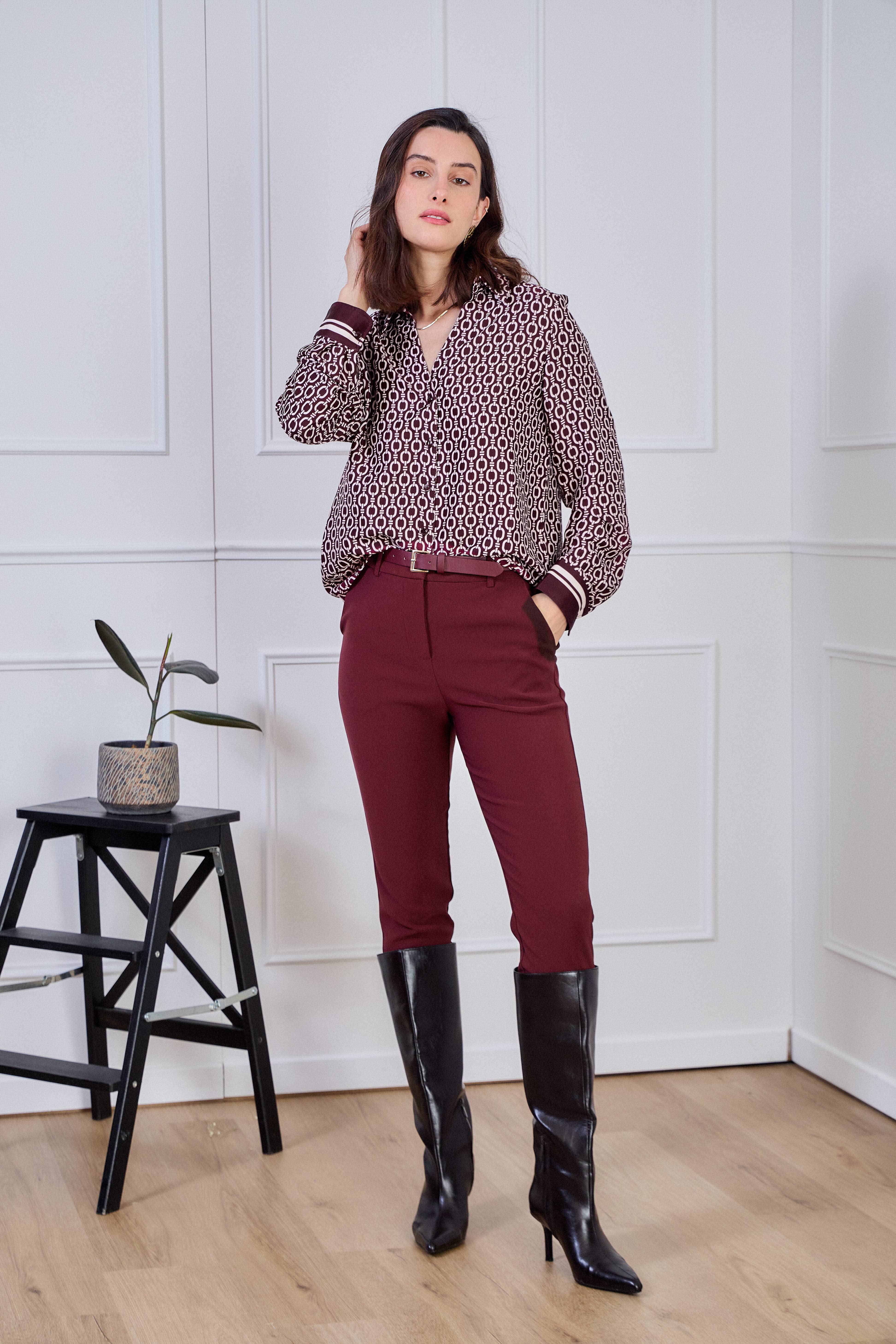 LULUMARY - Wholesale Overhemd met knopen - Dames - Kettingprint overhemd CH352A14