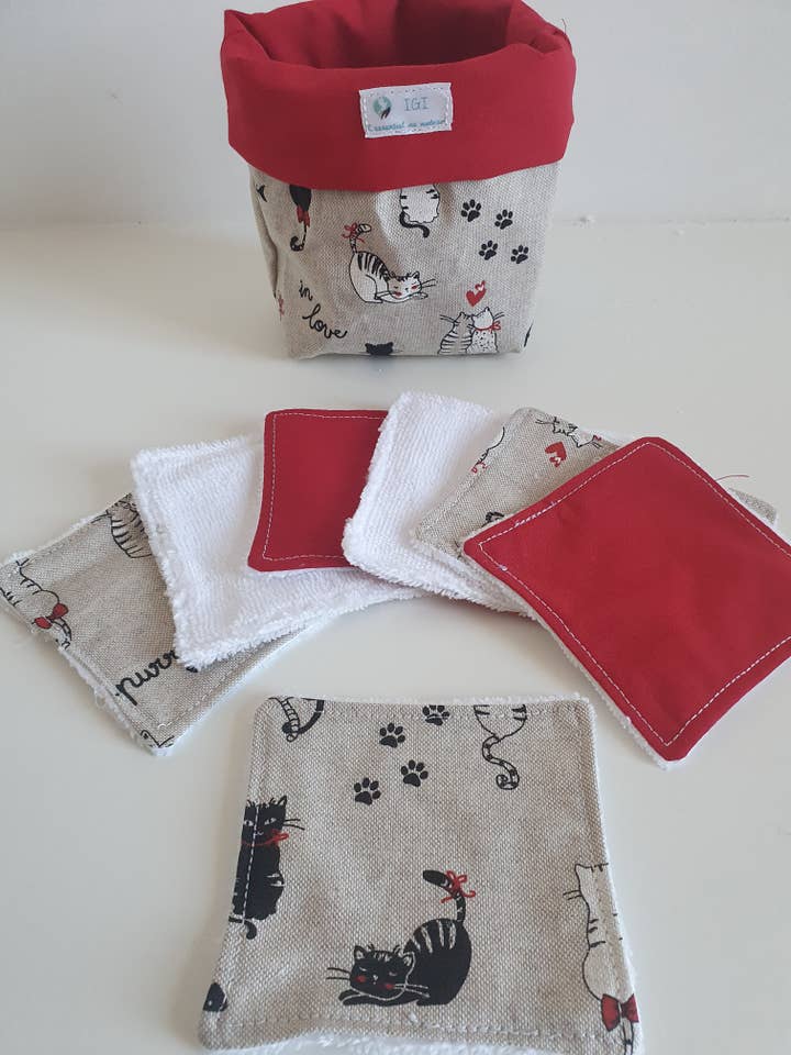 Washable Wipes Weekly Pack with Basket for wholesale by Igi L'essentiel au naturel