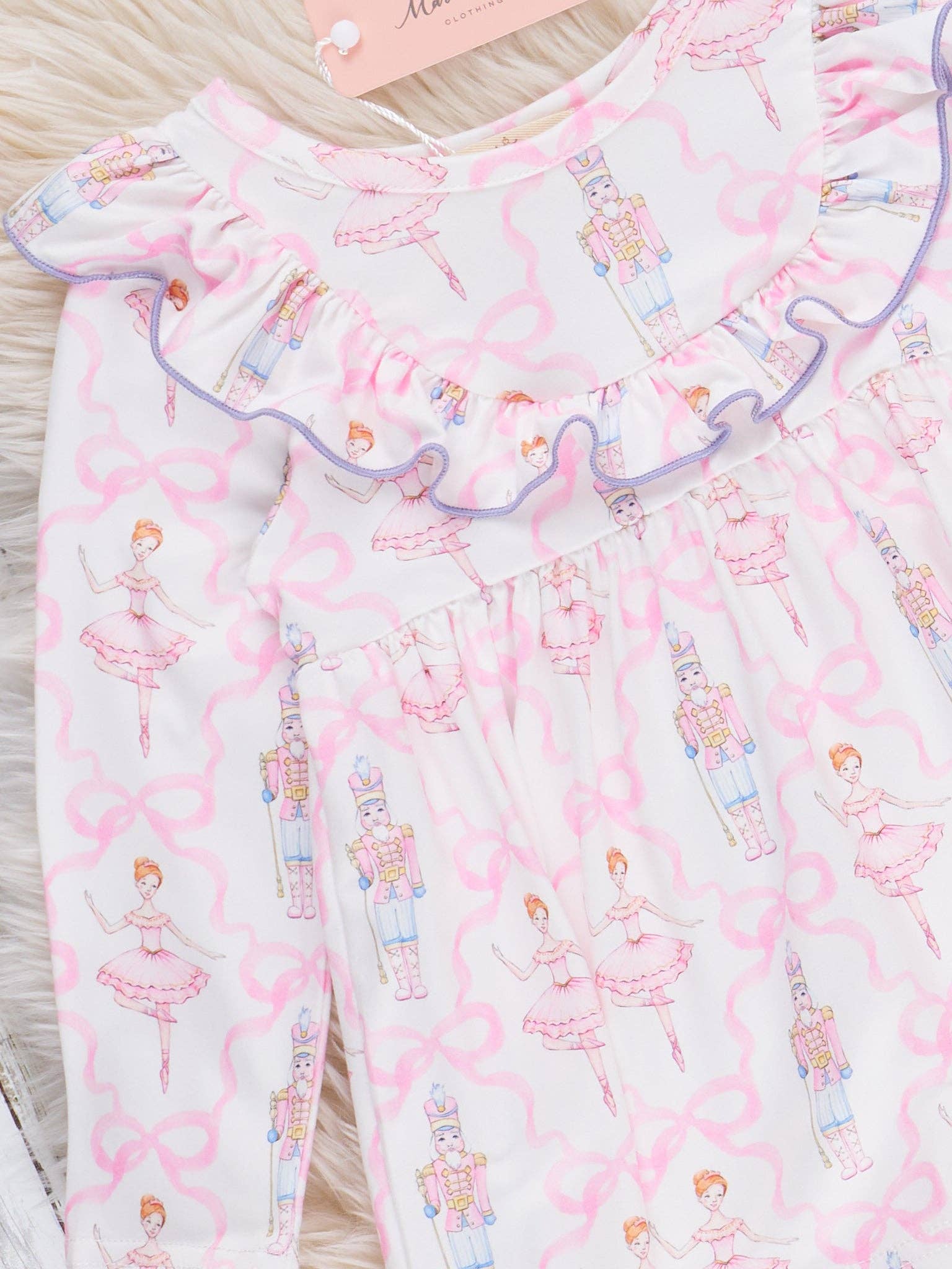 Marie Nicole Clothing - Wholesale Top & Pant Set - Kids - Nutcracker Bows Ruffle Outfit1