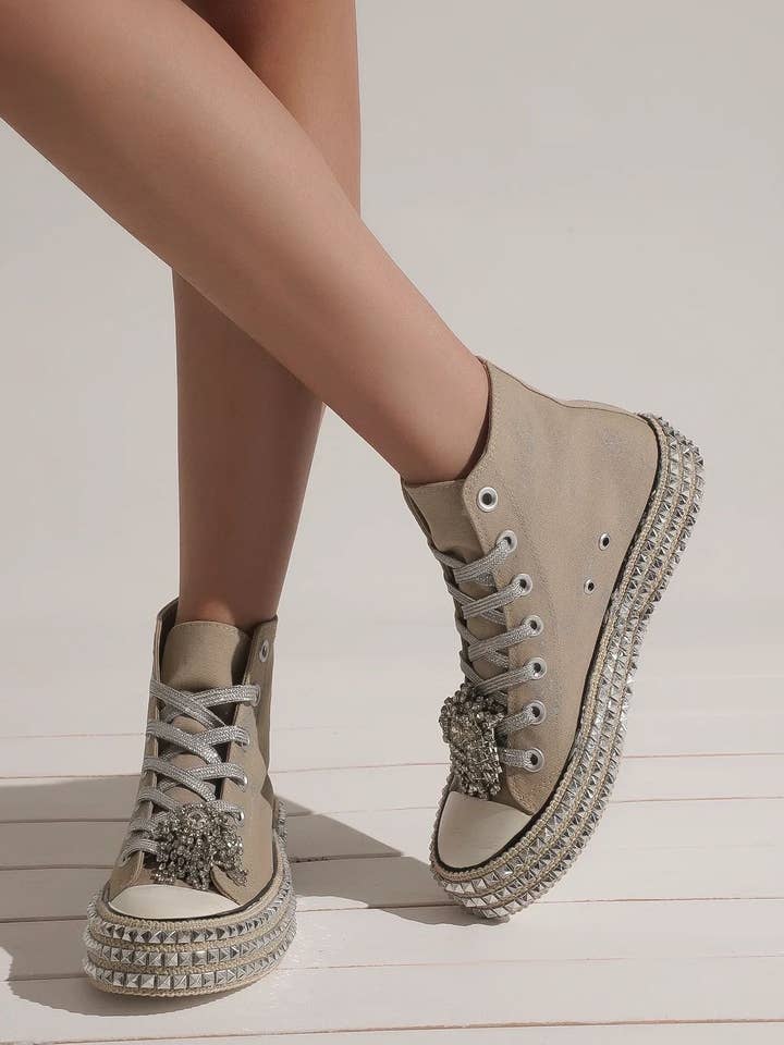 Mars Sky Shoes Wholesale - Wholesale Lifestyle Sneakers - Women's - Beast Fashion ASH-01 Women Sparkling Canvas High-Top Sneaker Booties-12 Pairs Pack-48.25/Pair2