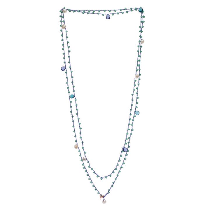 Hæklet halskæde med dråber for engroshandel hos NotForAll