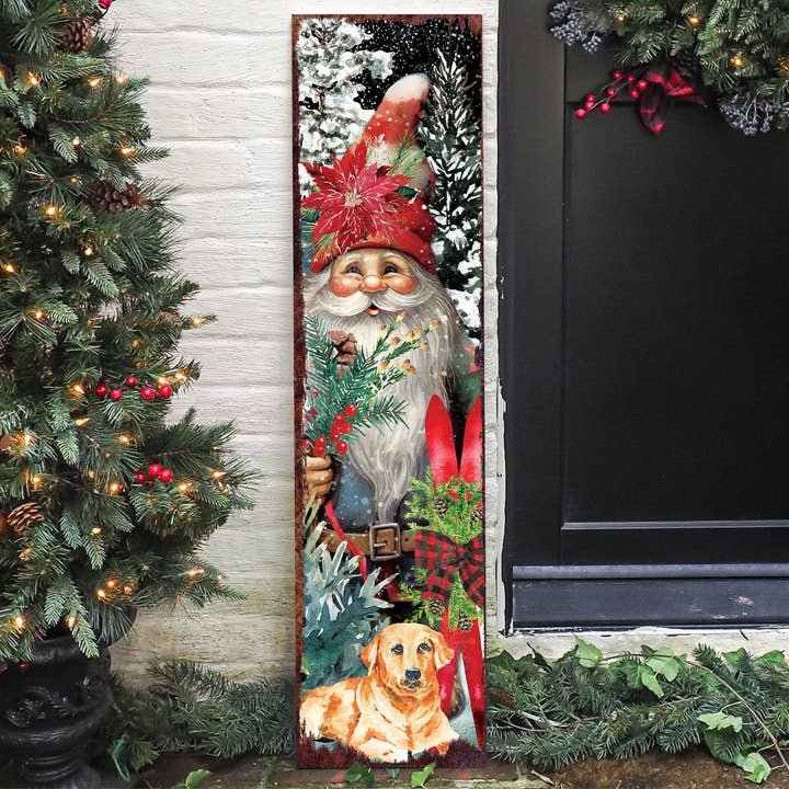 TX USA Corporation - Wholesale Christmas Decoration - 36in Vintage Gnome Christmas Porch Sign - Front Porch Christmas Welcome Sign, Vintage Christmas Decoration, Modern Farmhouse Entryway Board