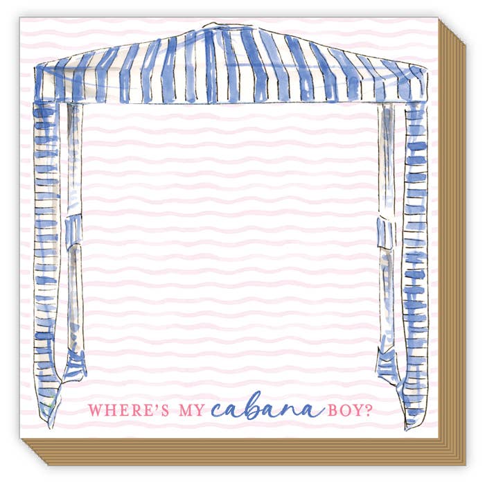 Hvor er min cabana-dreng? Blå Stribet Cabana Luxe Notepad for engroshandel hos RosanneBeck Collections