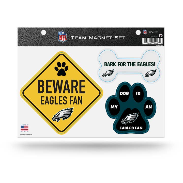 Ensemble d'aimants pour animaux de compagnie de l'équipe des Philadelphia Eagles pour la vente par Rico Industries