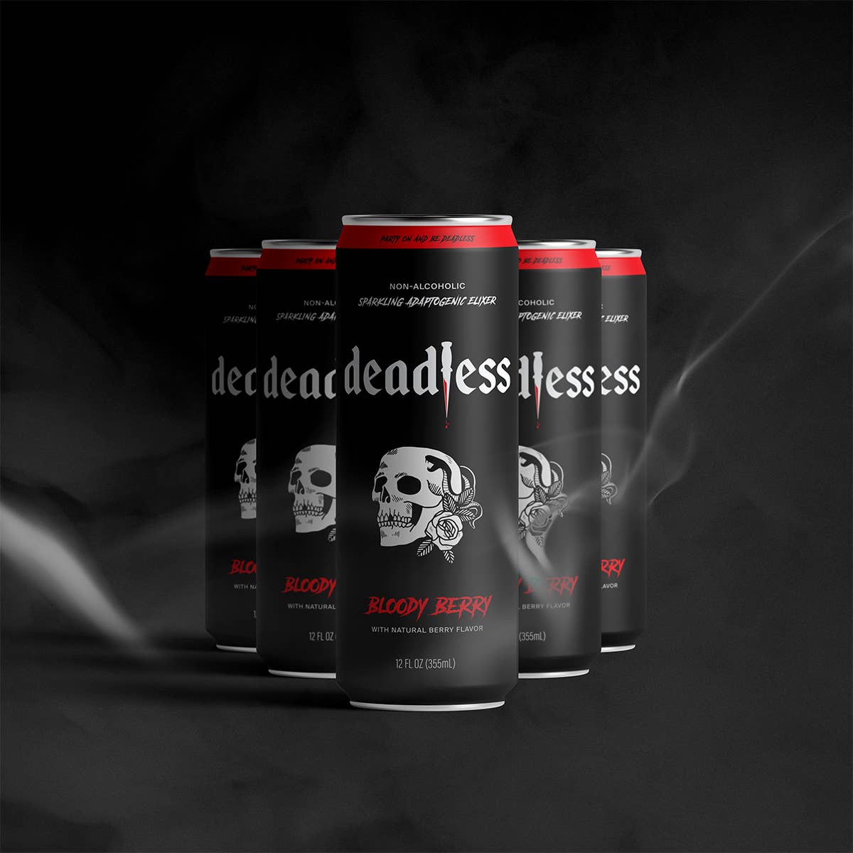 Deadless - Adaptogenic Elixir - Wholesale Non-Alcoholic Aperitif/Mocktail - Bloody Berry Sparkling Adaptogen + Nootropic Elixir 12-pack