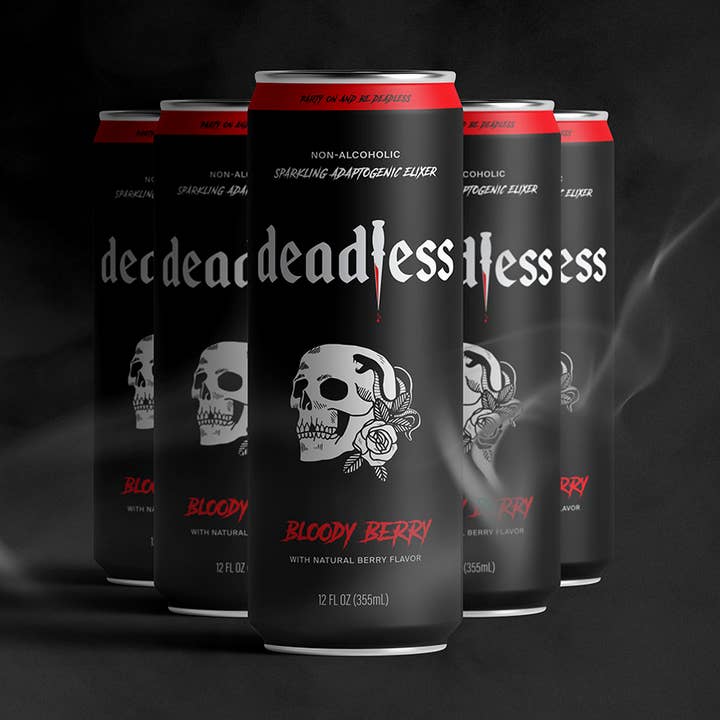 Bloody Berry Sparkling Adaptogen + Nootropic Elixir 12-pack for wholesale by Deadless - Adaptogenic Elixir