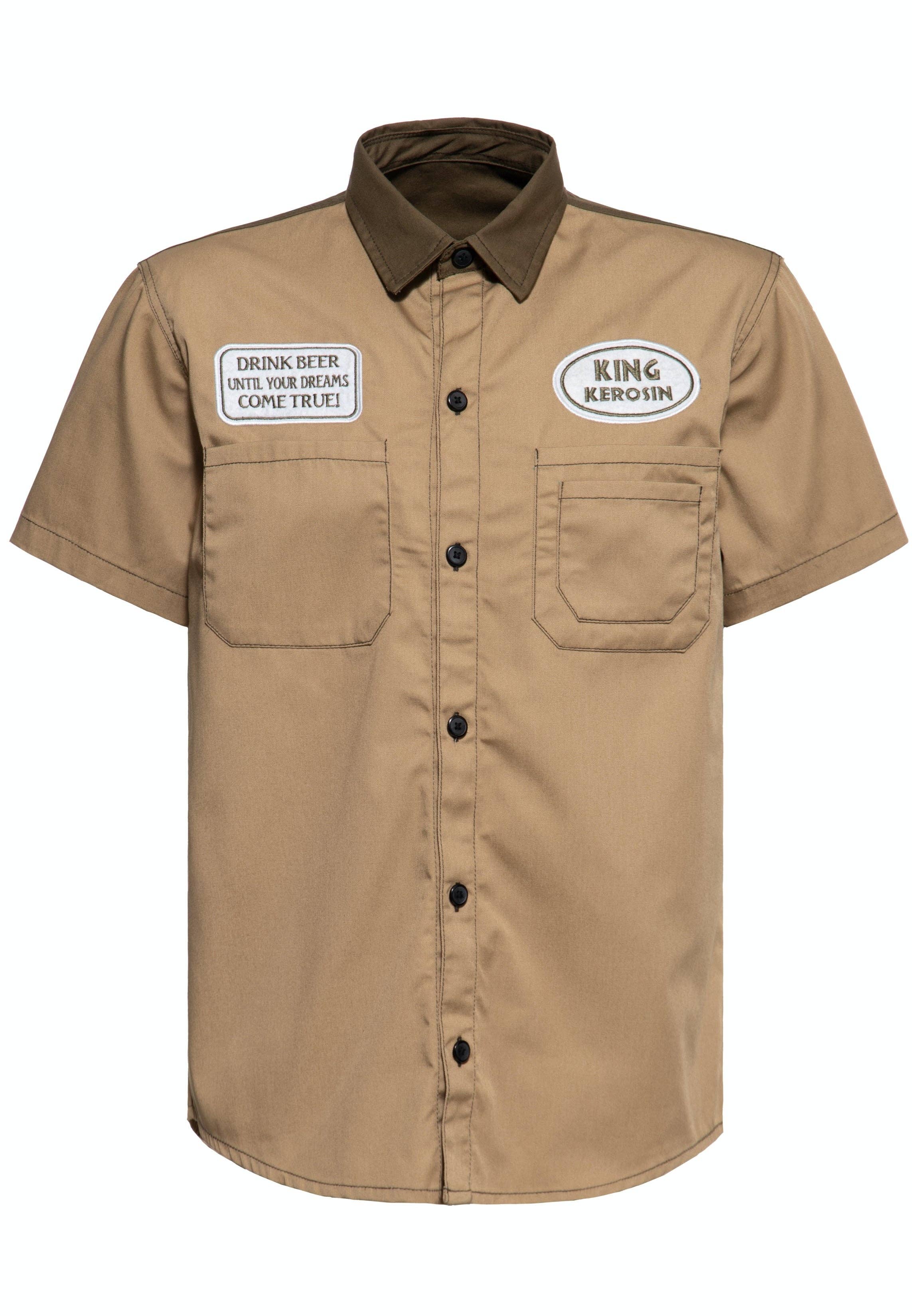 KING KEROSIN - Wholesale Shirt - Men's - Workwear short sleeve shirt “All You Need is Beer”6