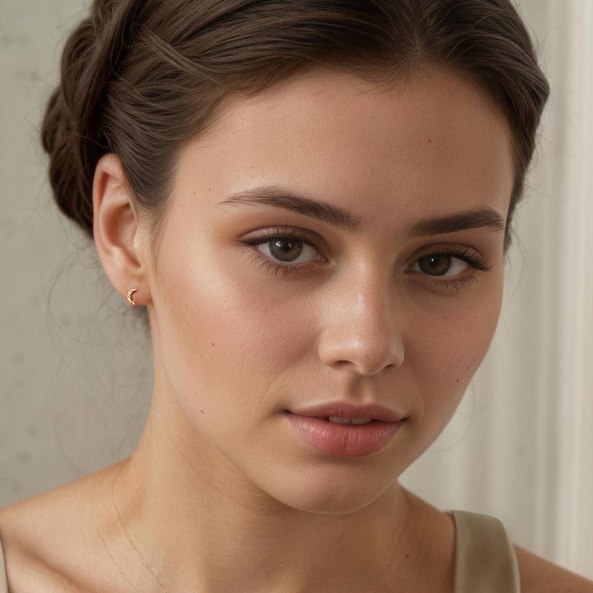 Silk Purse, Sow's Ear - Wholesale Stud/Post Earrings - Gold Vermeil Moon Stud Earrings3