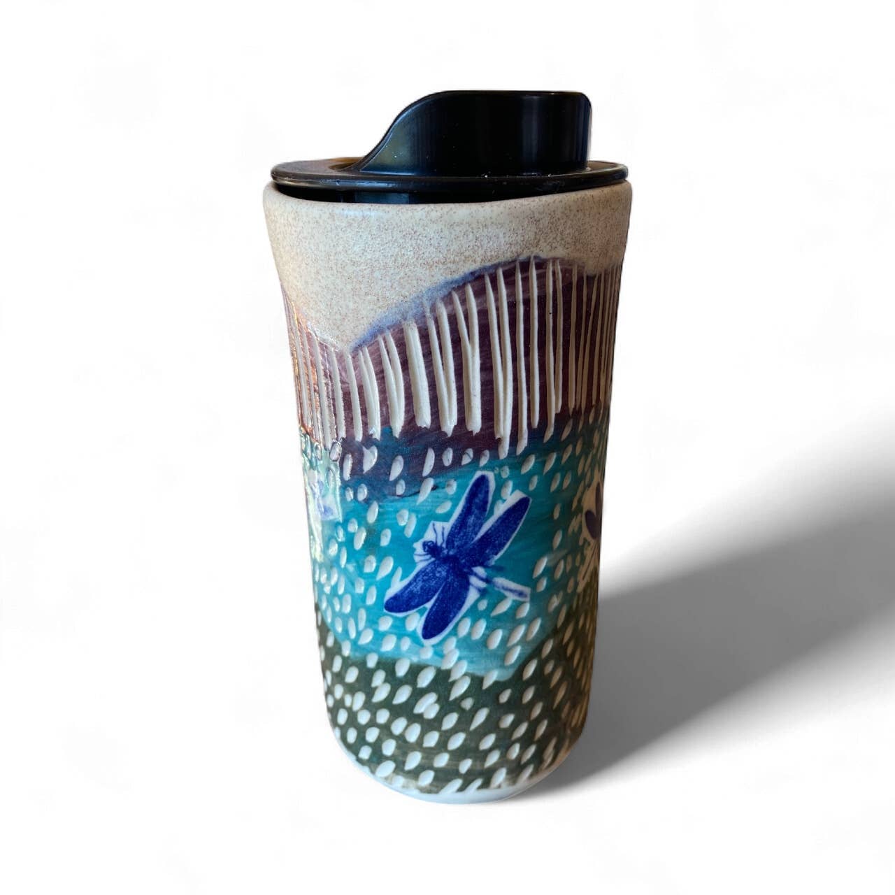 Pottery By Yvonne - Wholesale Insulated Mug/Tumbler - Handmade Sgraffito Animal Travel Mugs – 16 oz Ceramic Coffee5
