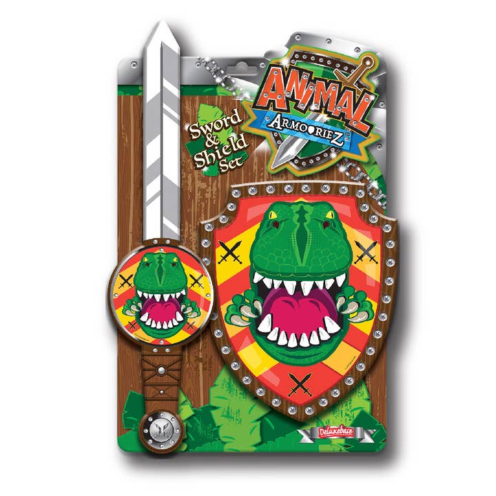 Animal Armouriez Foam Sword & Shield Playset - Dino for wholesale by Deluxebase