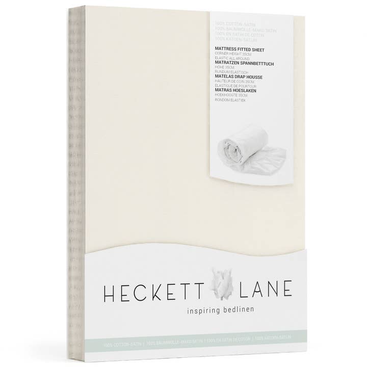 Heckettlane - Venta al por mayor Cubrecolchones/protectores de colchones - Sábana bajera Elementi 90x210-220+40 cm. Blanquecino