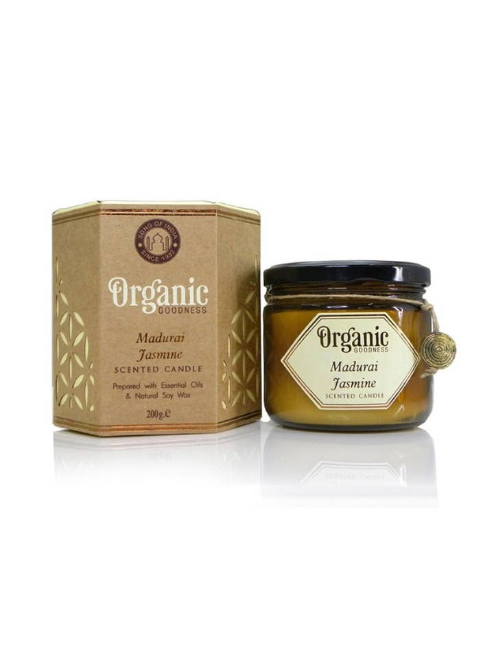 ORGANIC GOODNESS Candela Di Soia 200 gr Madurai Jasmine per la vendita all'ingrosso da parte di SferaNatura by INCI SRL