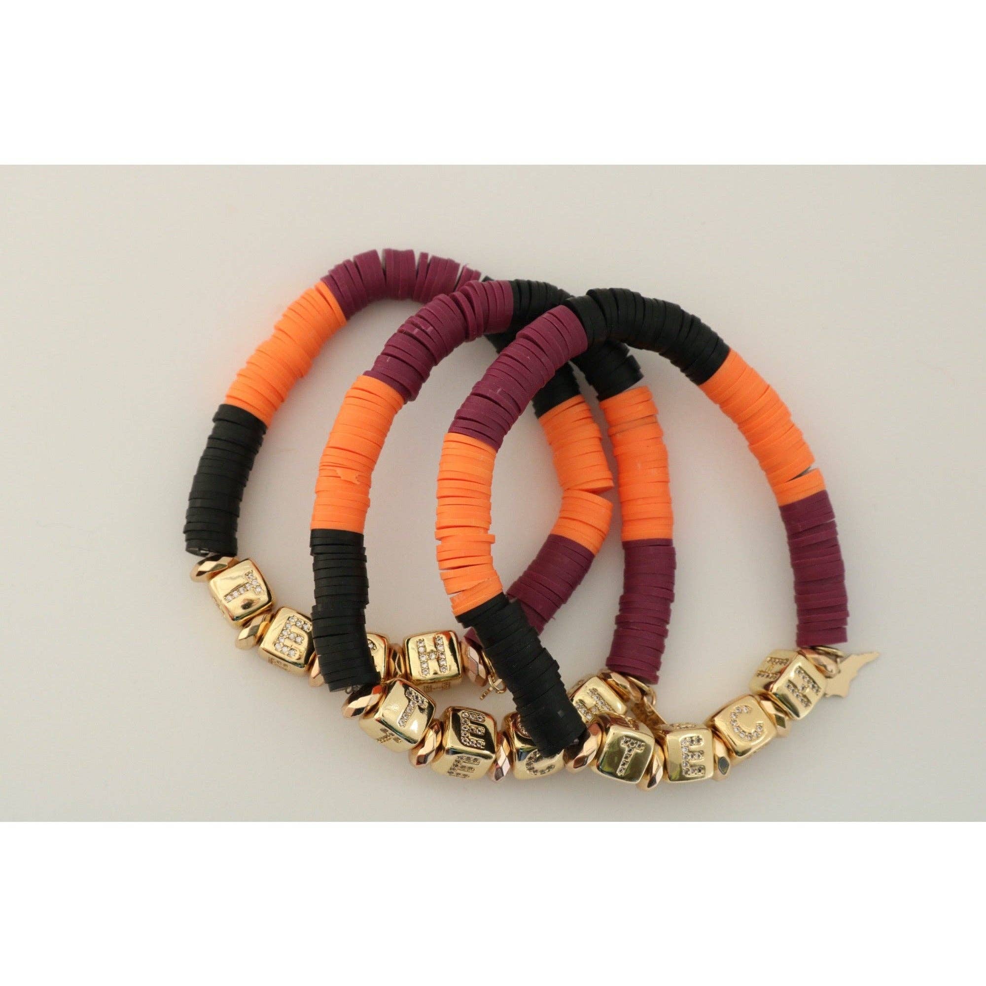 Taylor Reese - Wholesale Beaded Bracelet - Virginia Tech (TECH) Pave Polymer Clay Bracelet3