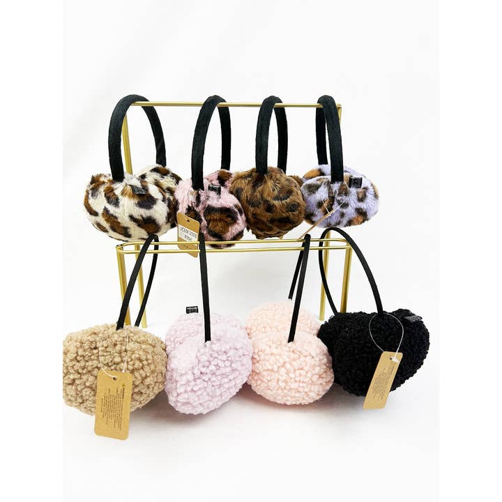 MIX COLOR Soft Leopard Faux Fur Earmuff for wholesale on Faire3