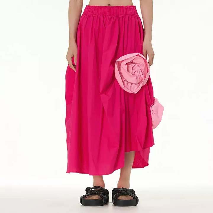 SK062 Spring/Summer Hot Irregular Skirt with 3D Flower Bud for wholesale by Productseeker