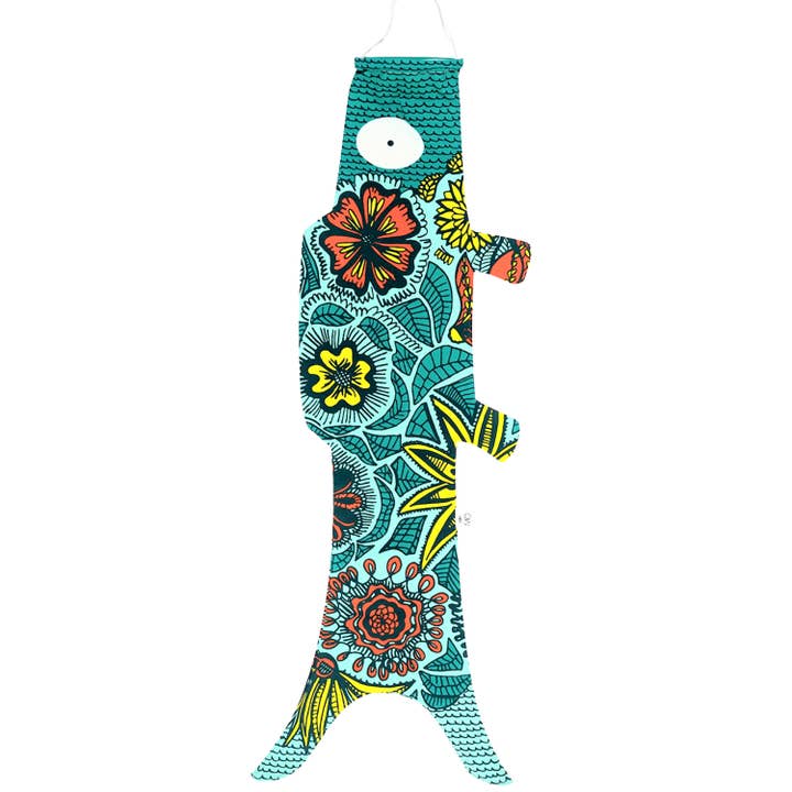 Green Blossom Koinobori - fish outdoor decor for wholesale by MADAME MO