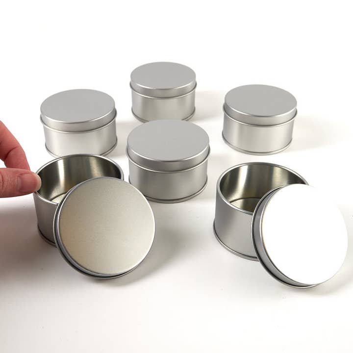 Round Tin Boxes (6 Containers per pack )  and other Purchase Wholesale candle tins canada. Free Returns & Net 60 Terms on Faire trending on Faire.