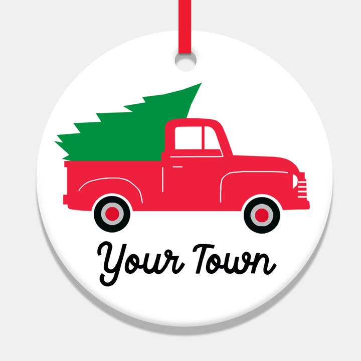 Rock Scissor Paper - Vente Objets de décoration - Camion de ramassage d'ornements de Noël - nom personnalisé de la ville/état0