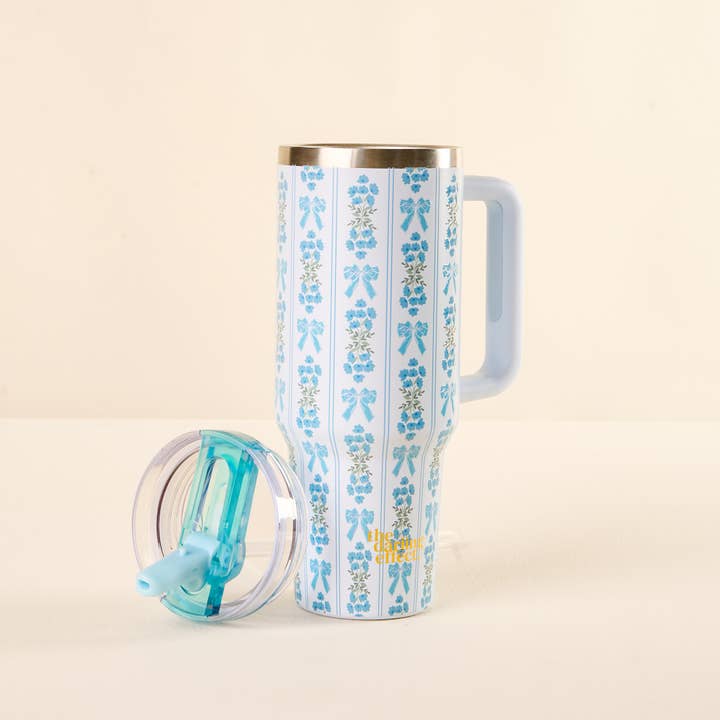 The Darling Effect - Wholesale Insulated Mug/Tumbler - 40 oz Lifestyle Flip Straw Tumbler-Oh So Fancy Blue3