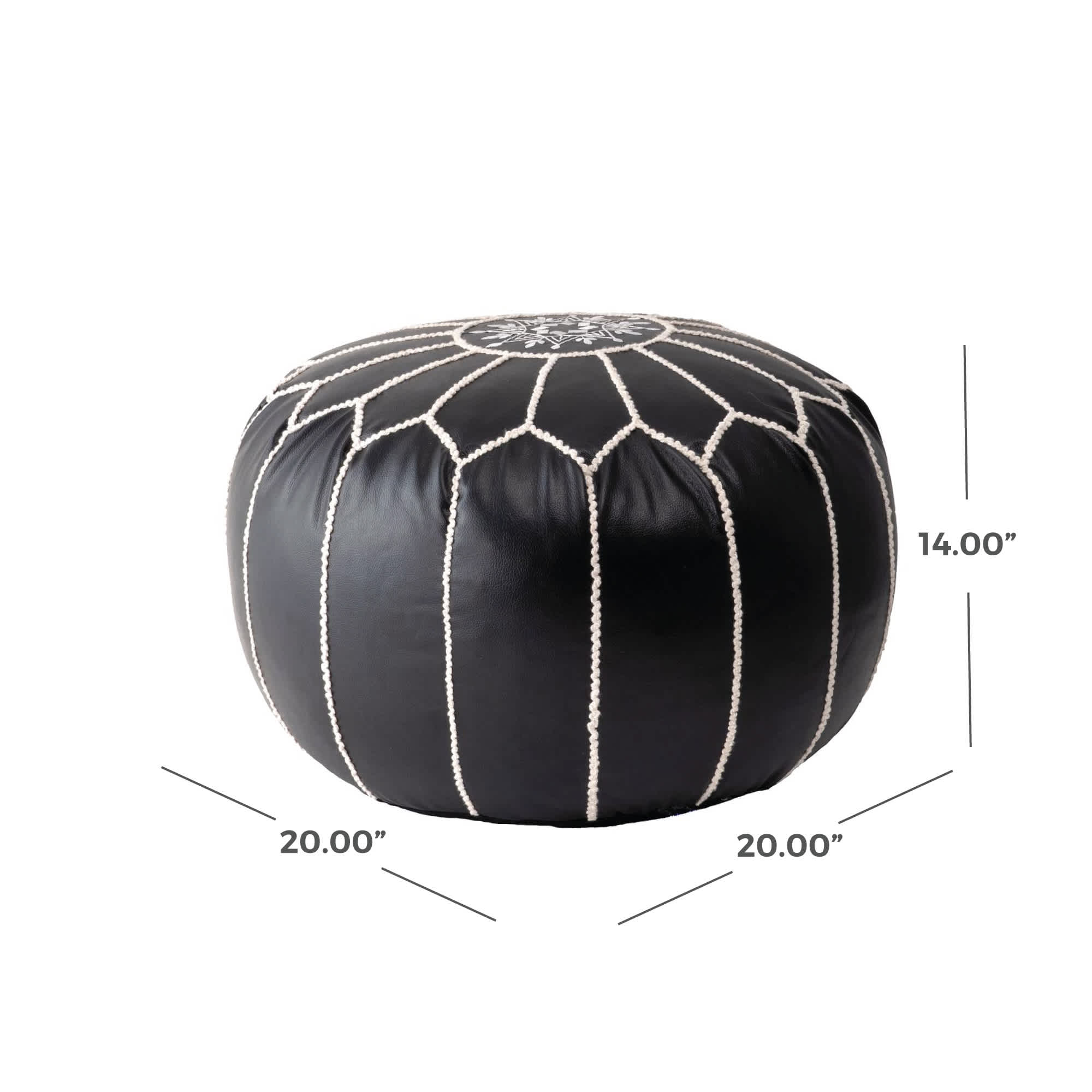 nuLOOM - Wholesale Pouf - Classic Moroccan Faux Leather Filled Ottoman Pouf7
