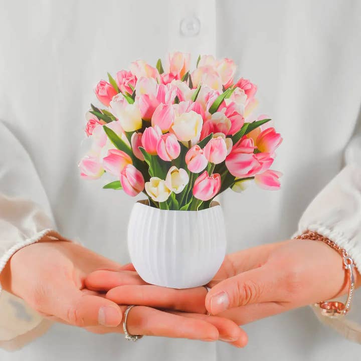 PetalPal - Wholesale Artificial Flowers - Mini Tulip Kisses Pop-Up Bouquet