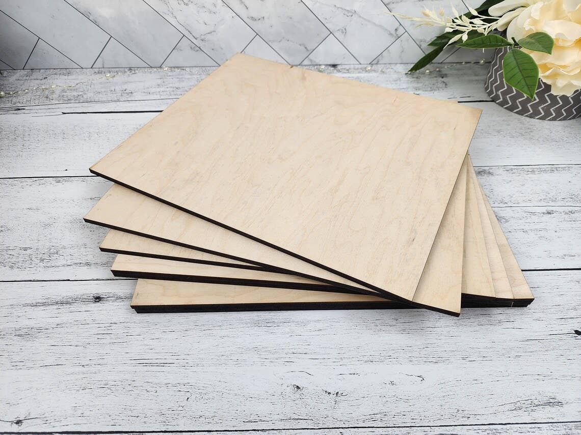 6pcs Unfinished Wood Cutting Boards for Crafts with Handle & Hole, Thin Blank Wooden Pieces for Signs Cutout Crafting Painting, Small Natural