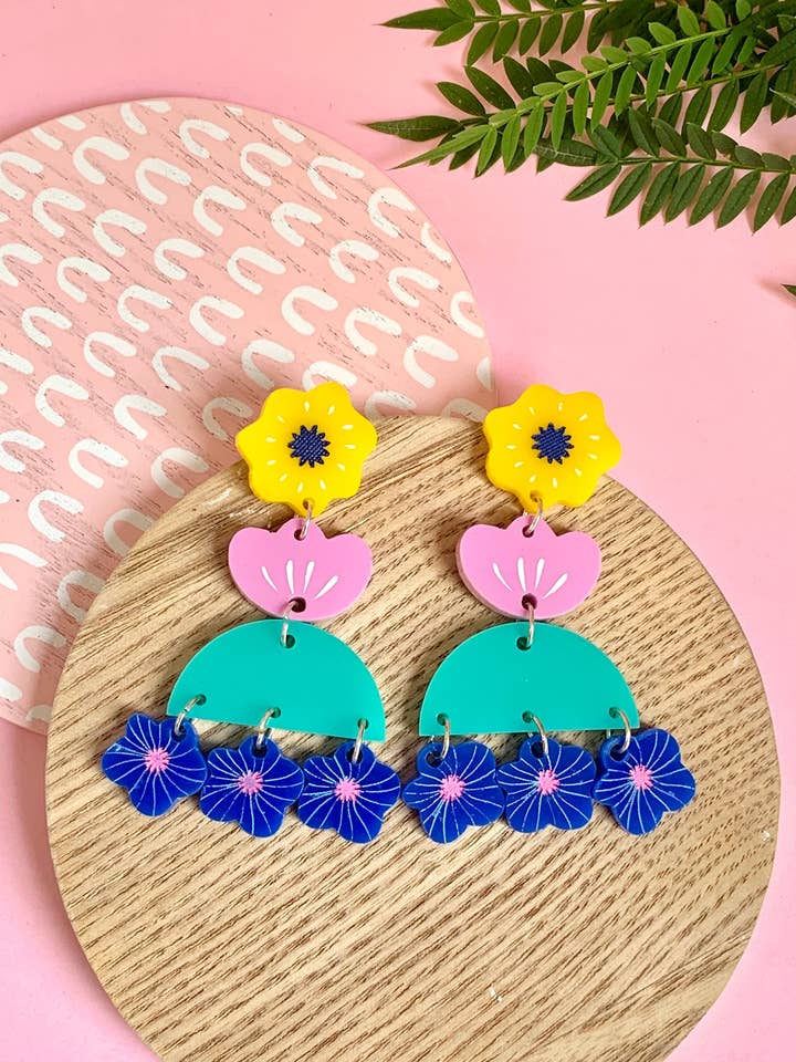 Brincos Fiesta Floral por atacado de Birdie Bananas