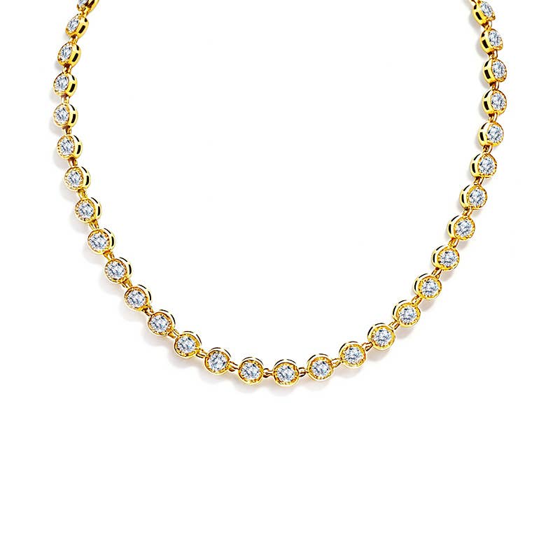AMORINO SRL - Wholesale Link & Chain Necklace - LIGHT POINT NECKLACE WITH RHINESTONES - YC24224B7863