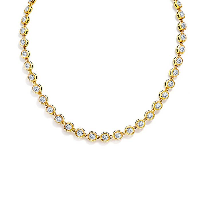 AMORINO SRL - Wholesale Link & Chain Necklace - LIGHT POINT NECKLACE WITH RHINESTONES - YC24224B7863