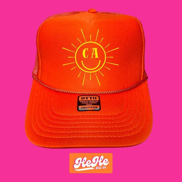 CA Smiley Sun for wholesale by HeHe Hat Co
