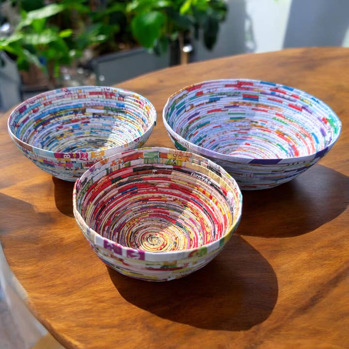 The Upcycled Paper Company - Wholesale Decorative Plate/Dish/Bowl - Small Paper Bowls - Recycled Paper