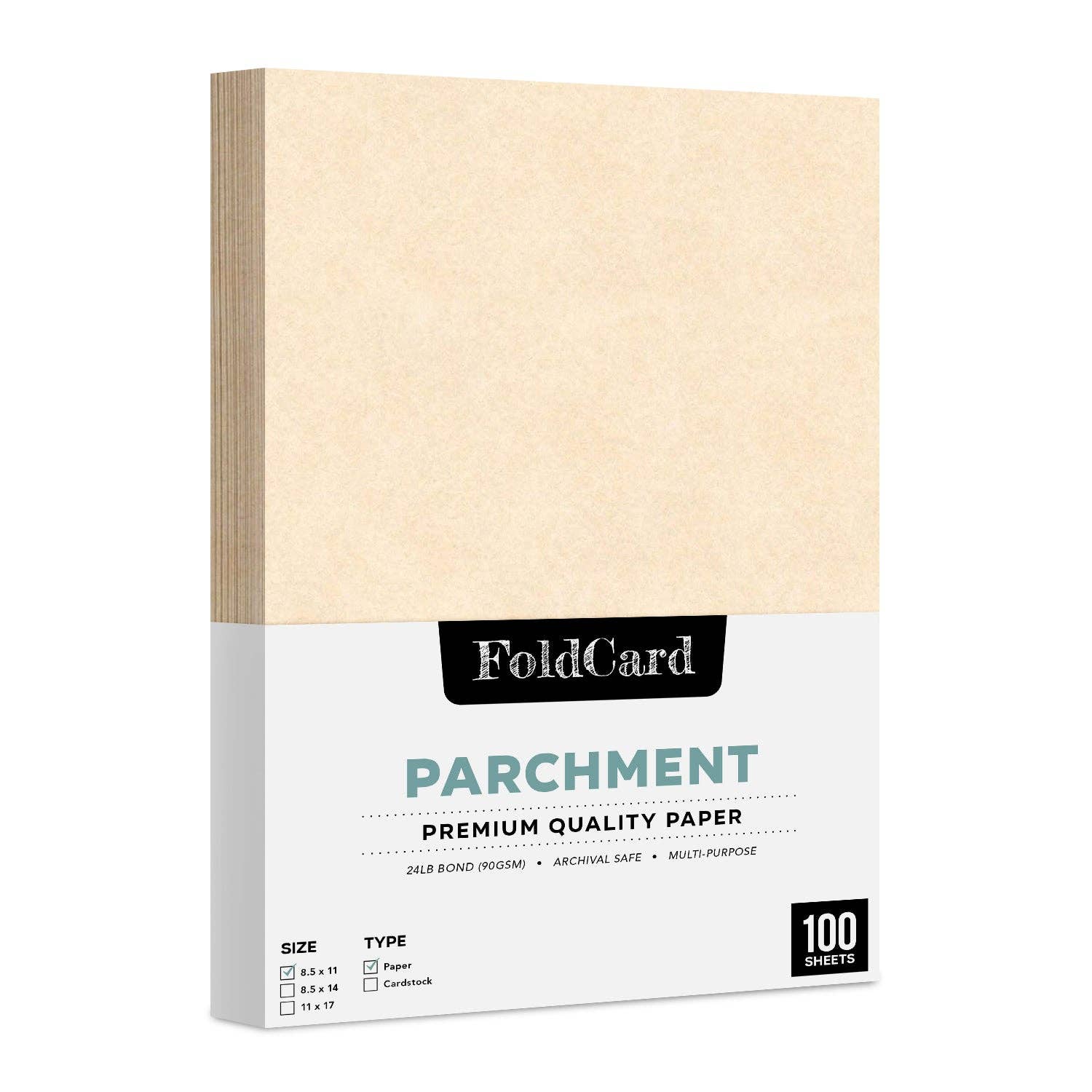 Fine Cardstock - Vendita all'ingrosso Attrezzature per lavoretti e fai da te - Carta pergamena 8,5 x 11, 24 libbre, 90 g/mq, 100 fogli23