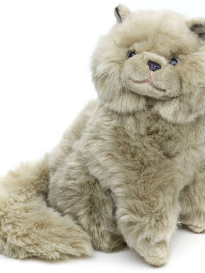 Persian cat grey, sitting - 25cm (height) - cuddly/plush toy for wholesale by Uni Toys