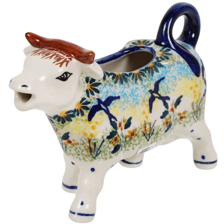 Creamer, Cow, 4 oz in "Soaring Swallows" by Manufaktura | D081S-WK57 for wholesale by Polish Pottery Outlet