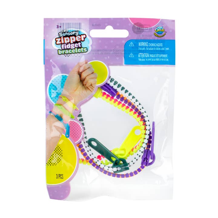 Orb Toys - Wholesale Fidget Toy - Kids - ORBâ„¢ Sensory Zipper Fidget Bracelets Assortment