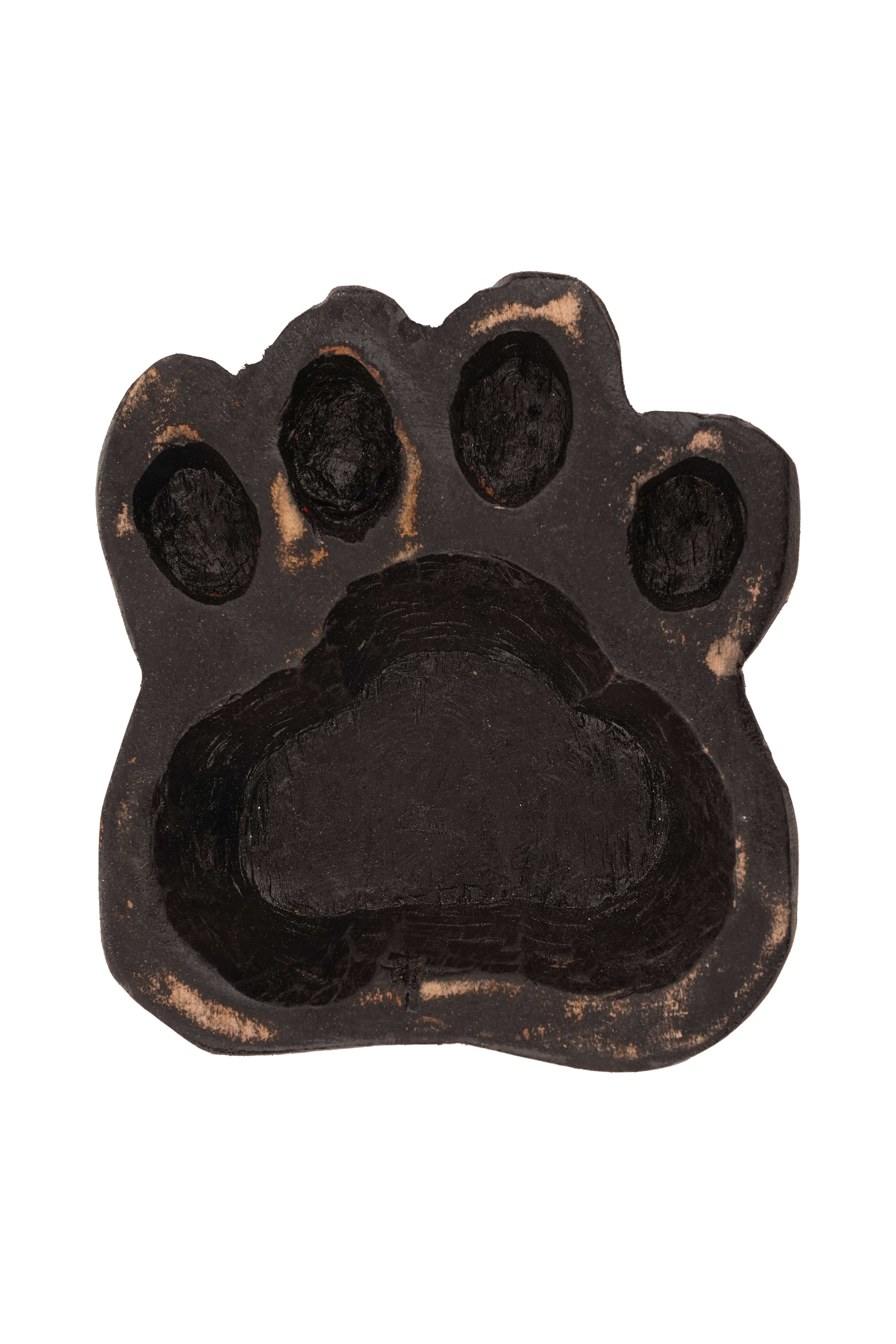 My Amigos Imports - Wholesale Candle Holder - Dog Paw Bowl-Mini-6 x 6 x 2inches-Wood-Candle Ready-Paw-Mini6