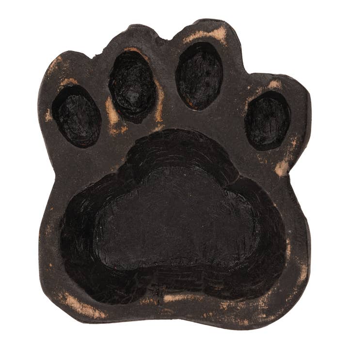 My Amigos Imports - Wholesale Candle Holder - Dog Paw Bowl-Mini-6 x 6 x 2inches-Wood-Candle Ready-Paw-Mini6