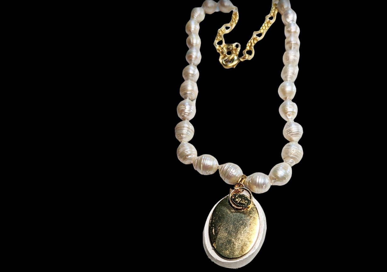 Gay Isber Designs - Wholesale Pendant/Charm Necklace - Cameo Plaster Pendants & Baroque Pearl Necklace4