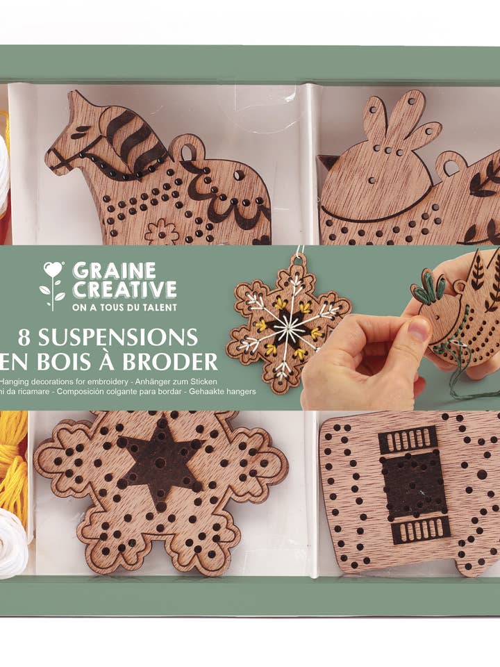 KIT 8 EMBROIDERY HANGERS for wholesale by Graine Créative