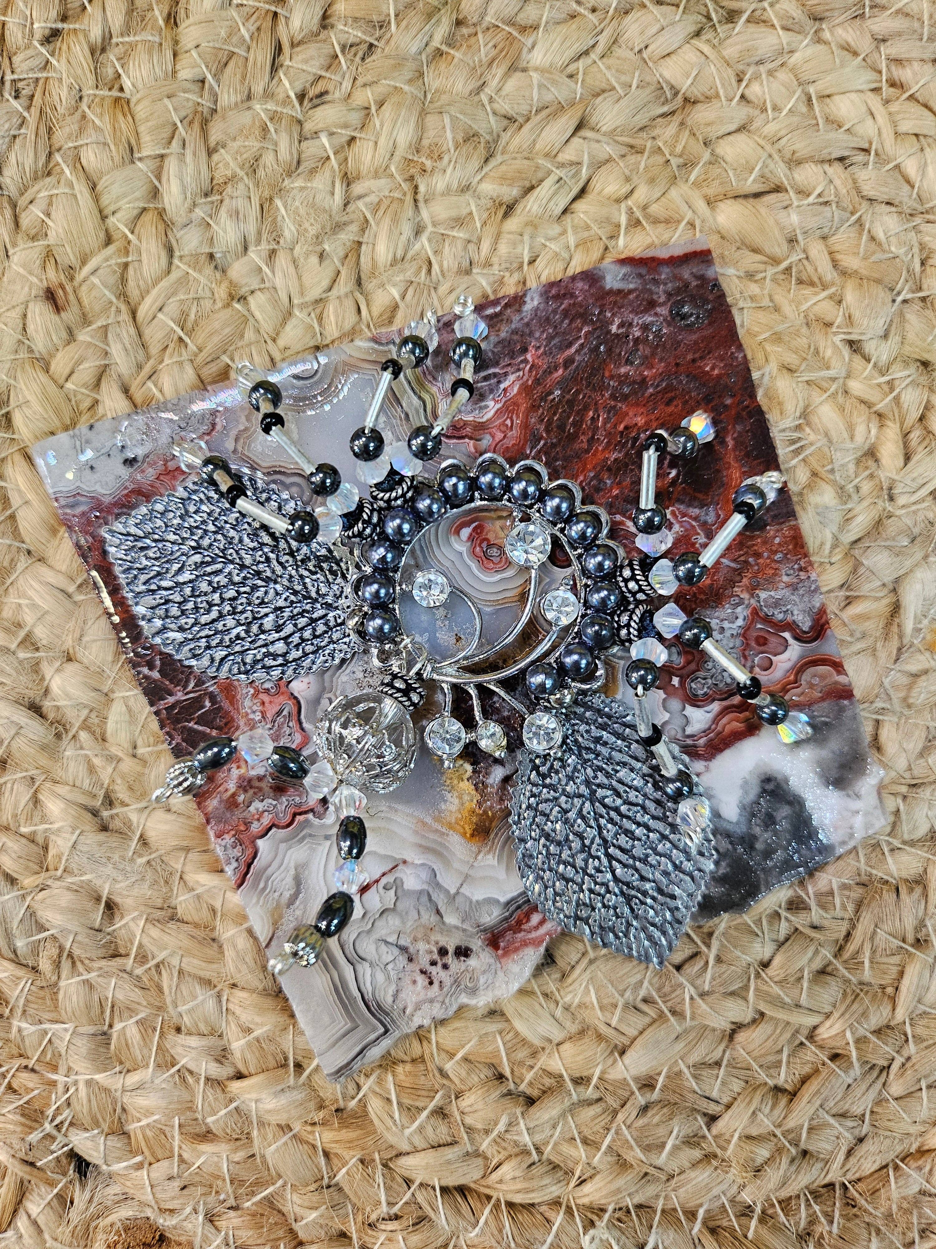 Jungle Relics - Wholesale Sculpture - Jeweled Insect and Creature Art: Small Stone and Bead Sculptures on Semi-Precious Stone9