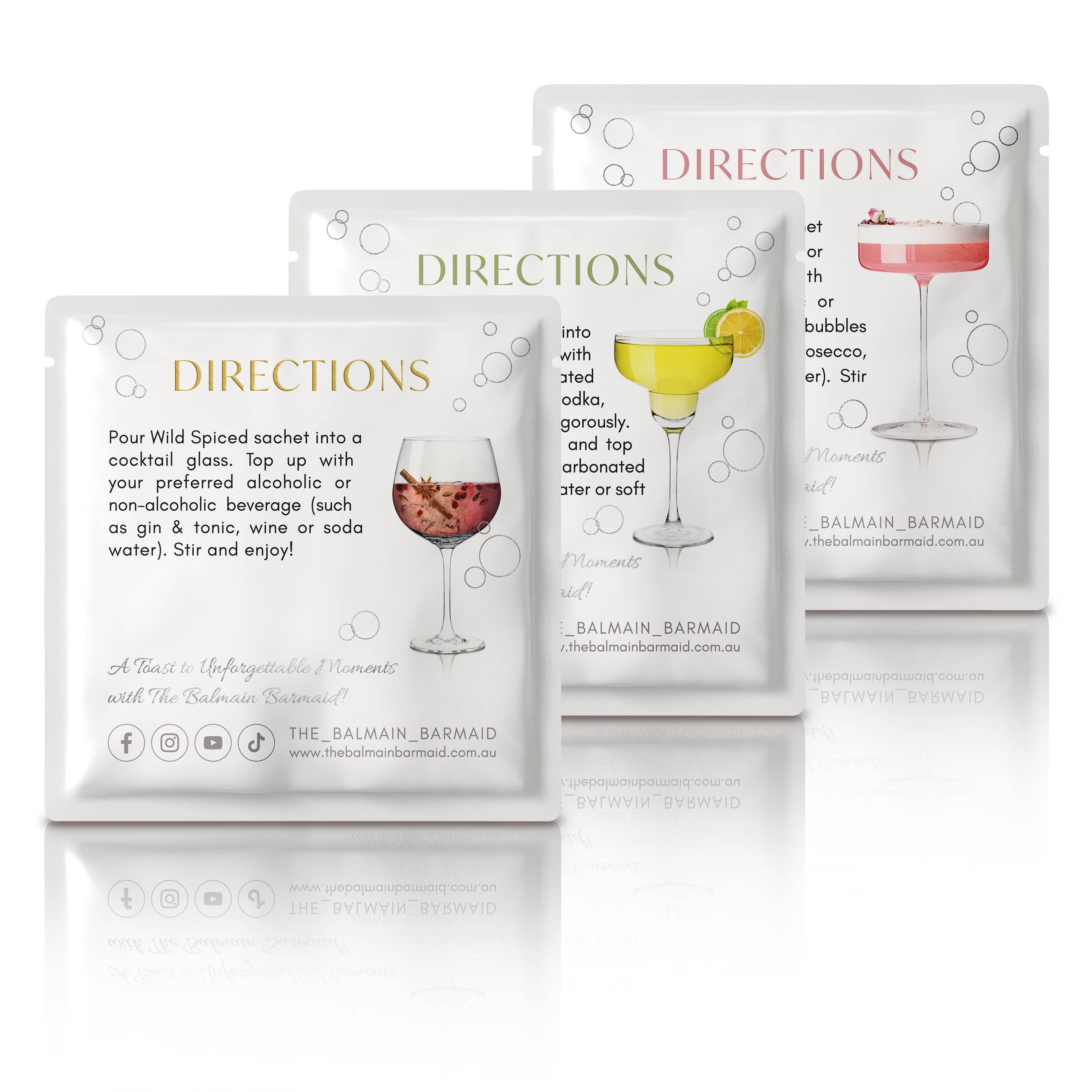 The Balmain Barmaid - Wholesale Cocktail mix/syrup - Tempting Trio Cocktail Infusions (12 sachets per box)5