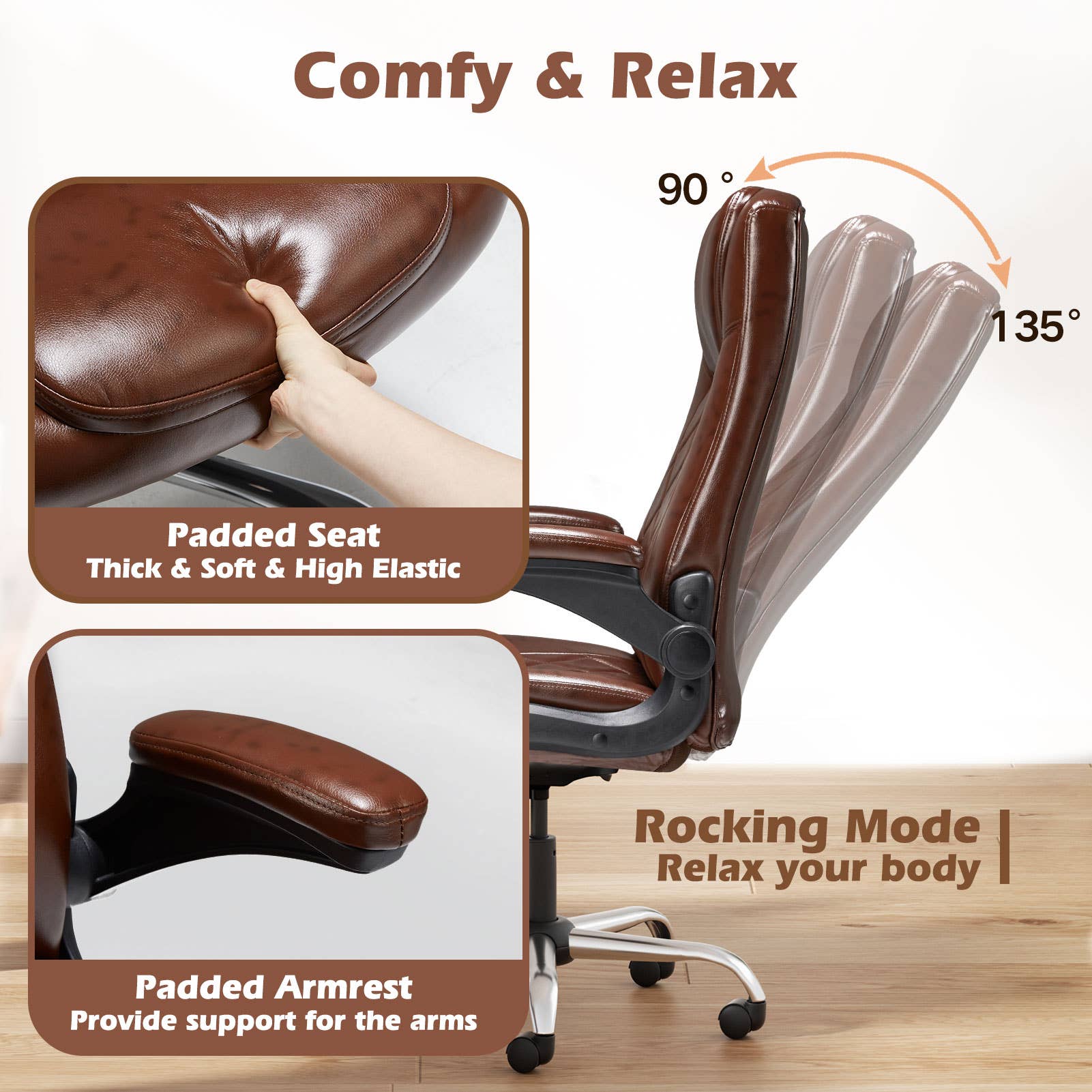 VIVZONE - Wholesale Chair - Ergonomic Executive Chair With Flip-up Armrests9