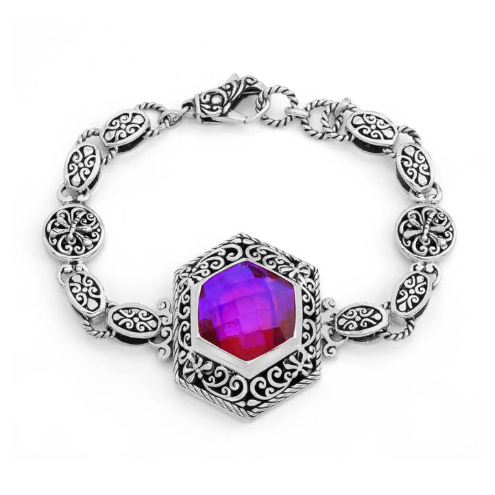 Kunglig Kvartselegans – Statementarmband i Sterlingsilver från Bali för wholesale av Damai Designs